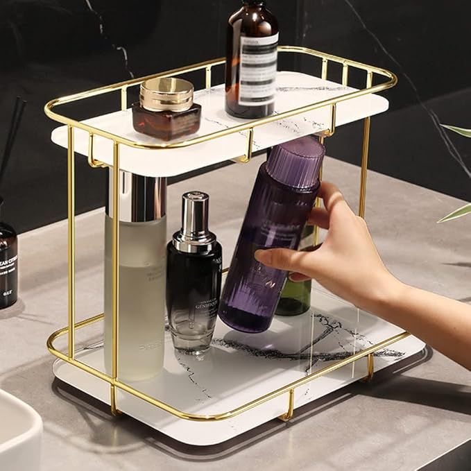 Cosmetic Organizer – Golden Vanity Storage Rack