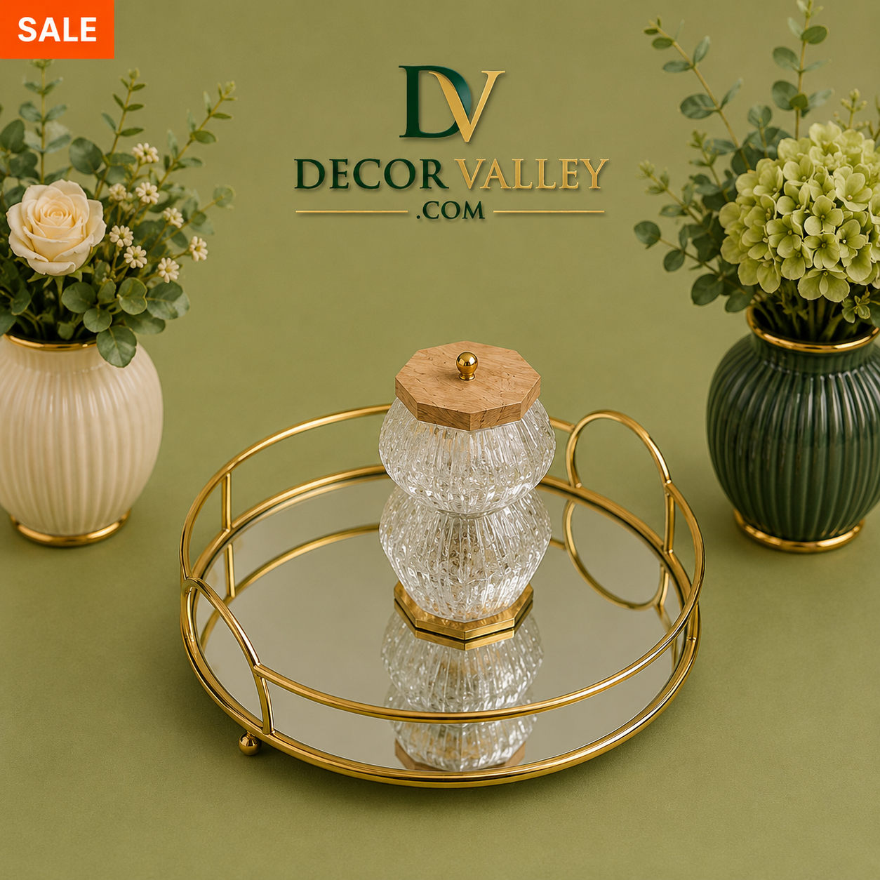 Mirror Round Metal Tray for Vanity