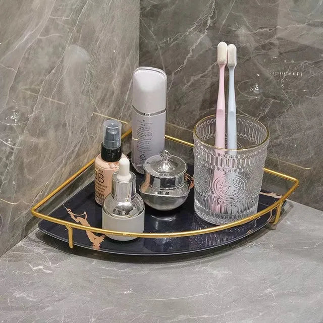 Luxury 2-Tier Corner Makeup Organizer Rack